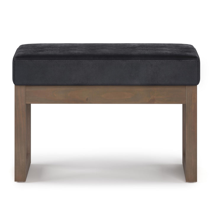 SIMPLIHOME Milltown 27 Inch Wide Contemporary Rectangle Footstool Ottoman Distressed