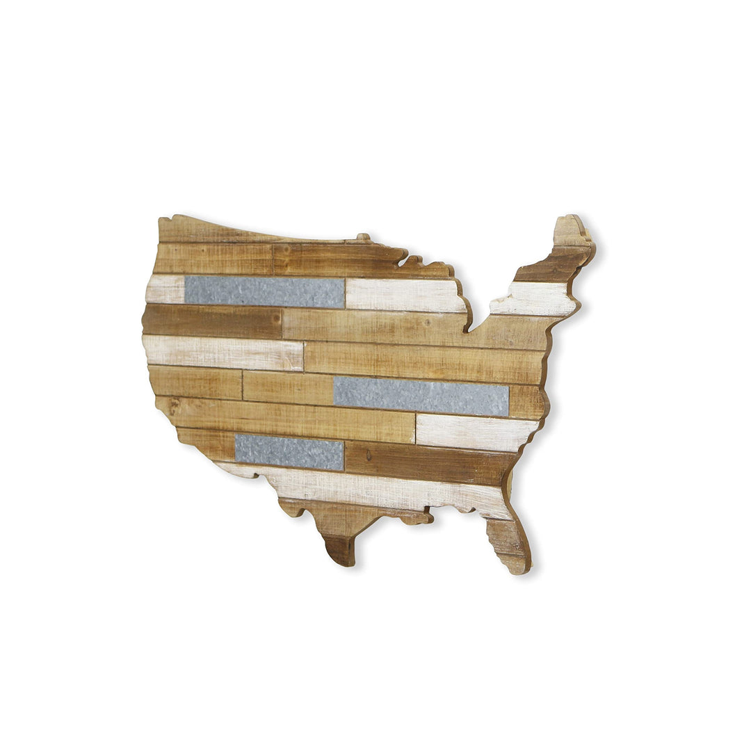 Brown Wood USA Wall Handmade - Diamond Home USA