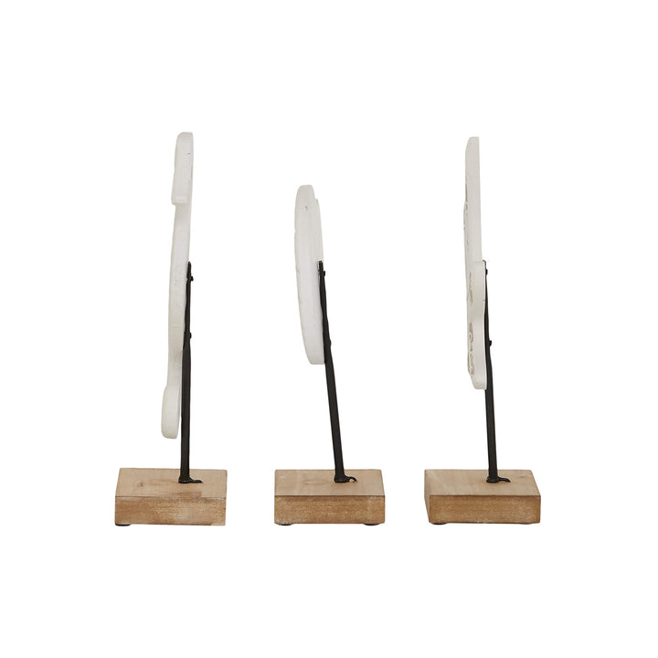 Small Wooden Sea Sculptures Set of 3 8 X 4 13 White Wood - Diamond Home USA