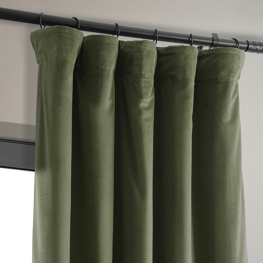 HPD Half Price Drapes Signature Velvet Thermal Blackout Curtains for Living Room 84 Inches - Hunter Green - Diamond Home USA