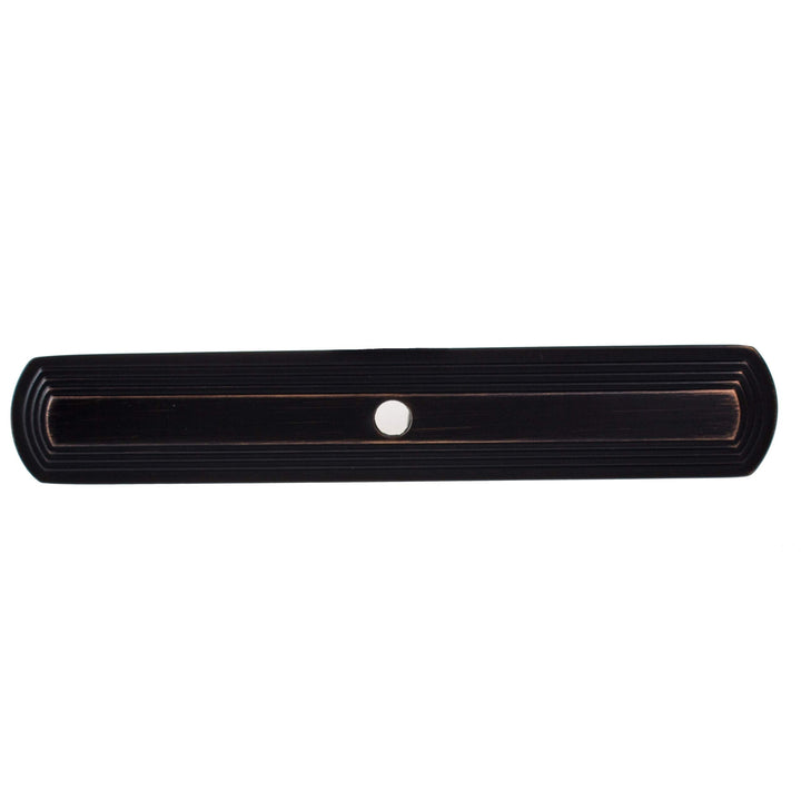 5-pk 6 in. Rubbed Bronze Rounded Rectangle Cabinet Backplate - Oil Zinc Finish