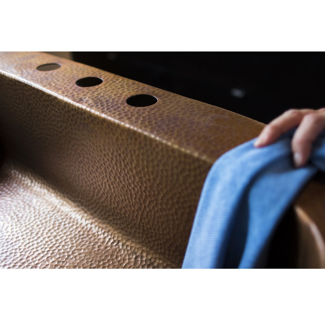 Sinkology SK101-33AC Angelico Drop-In 33-inch 3-Hole Single Bowl Copper - Diamond Home USA