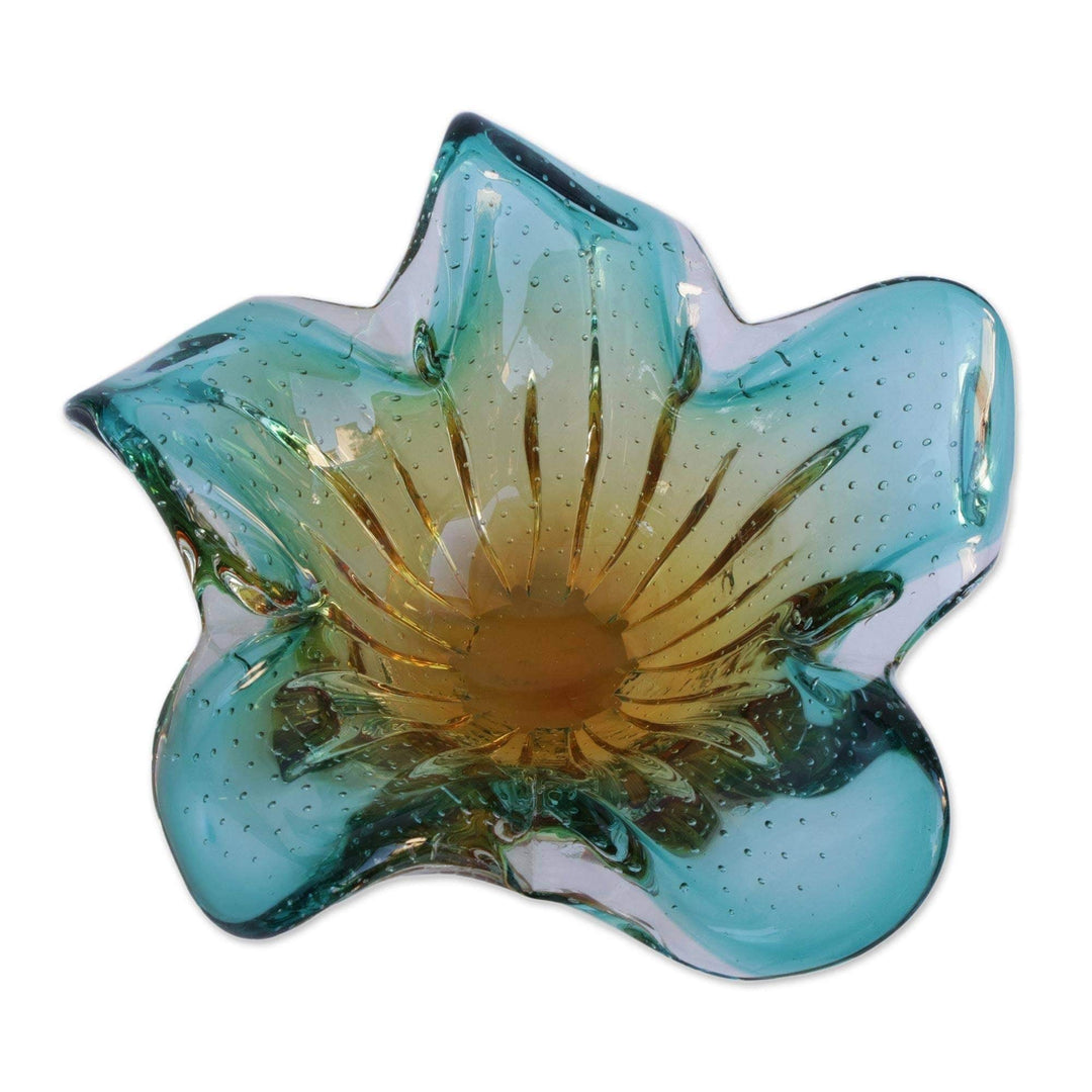 Handmade Artistic Splash Art Glass Vase (Brazil) Multi Color Craftsman - Diamond Home USA