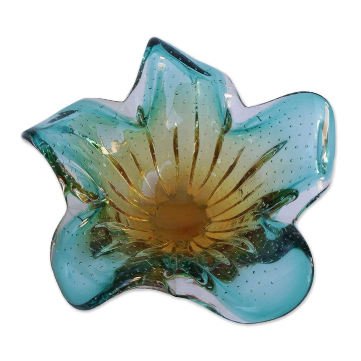 Handmade Artistic Splash Art Glass Vase (Brazil) Multi Color Craftsman - Diamond Home USA