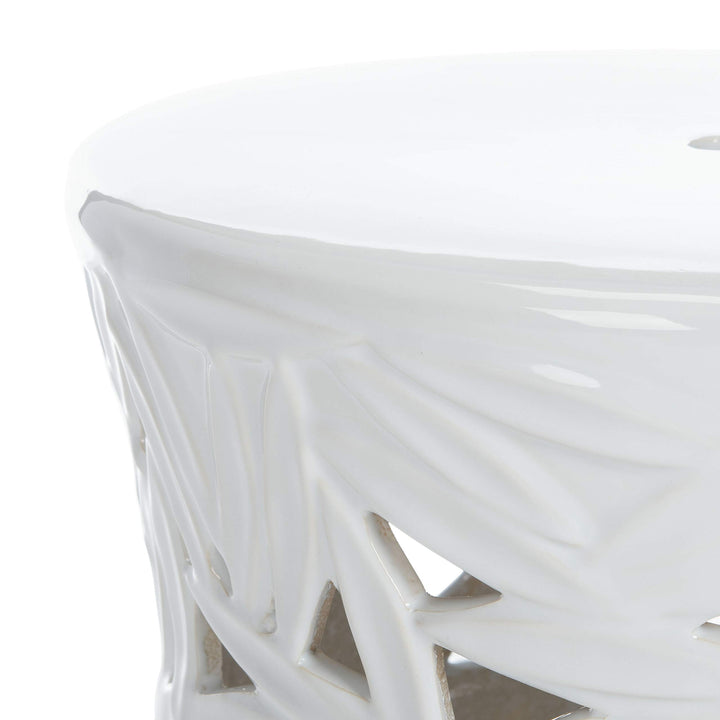 Safavieh ACS4573A Granda Ceramic Decorative Garden Stool White - Diamond Home USA
