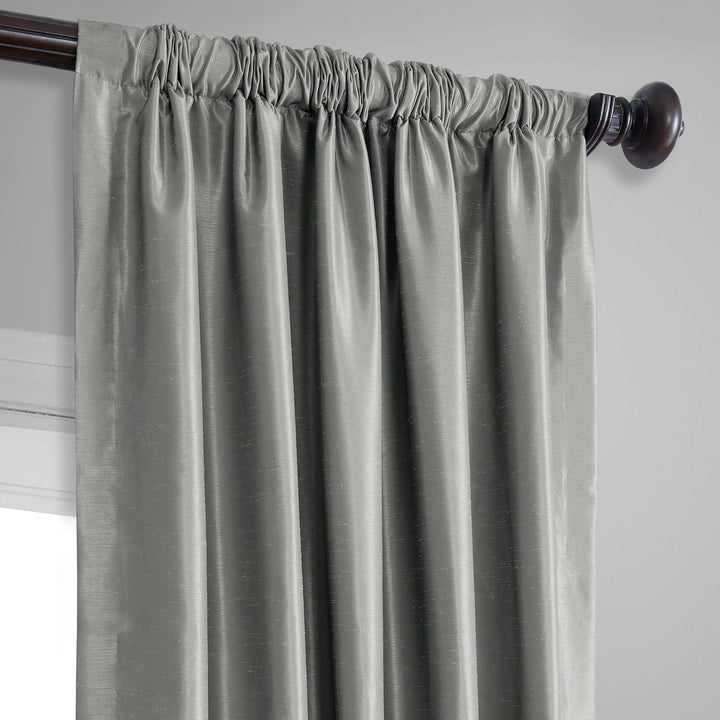 Exclusive Fabrics Textured Faux Dupioni Silk Thermal Blackout Curtains (1 Panel)