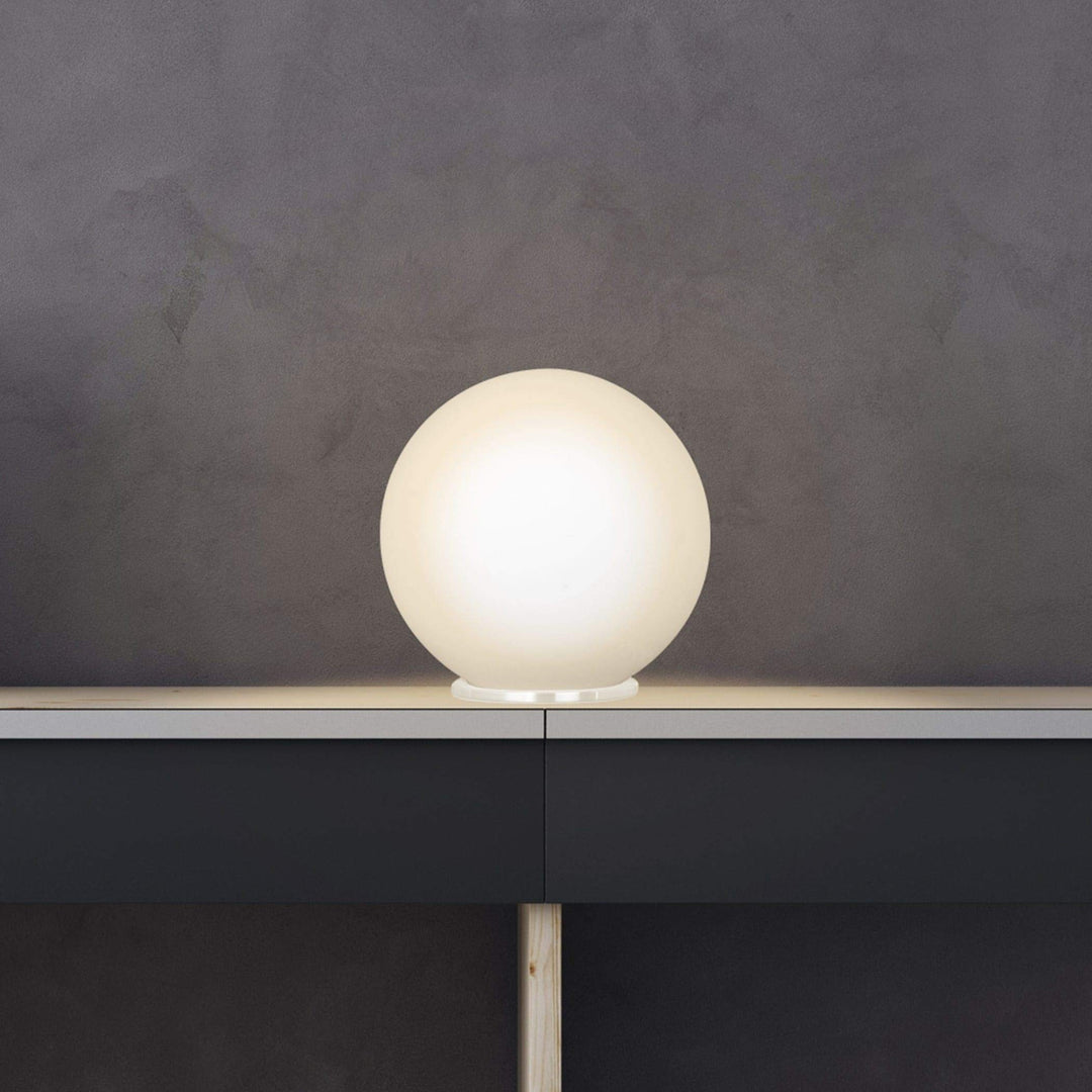 1-Light White Round Table Lamp with Opal Frosted Glass Transitional - Diamond Home USA