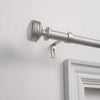 Exclusive Home Duke 1" Curtain Rod and Coordinating Finial Set Matte Silver 36"-72" - matte silver