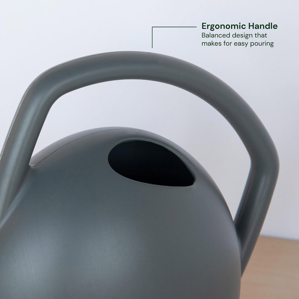 Rhino Watering Can: 2 Gallon Capacity Charcoal Recycled Plastic Can Easy Water - Diamond Home USA