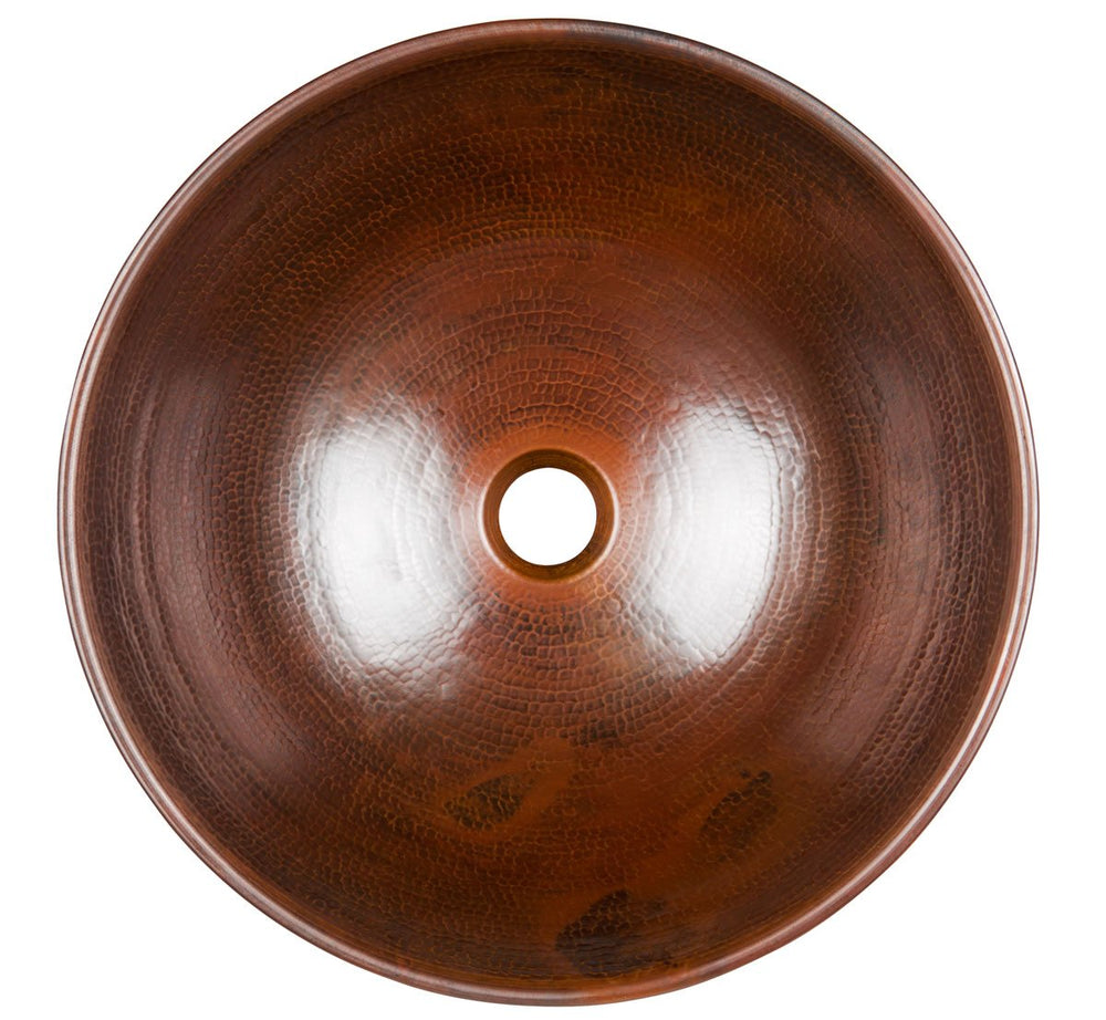 Sinkology BRV-1606BC Eddington Handmade Pure Solid Vessel 16" Aged Copper Bath - Diamond Home USA