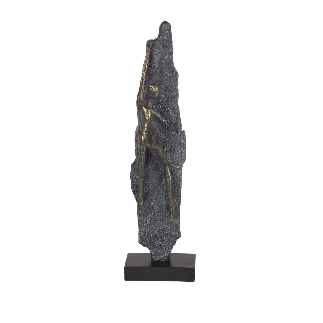 Rock Climber Figurine Scaling A Stone Wall Statue 6 X 5 19 Brown Industrial - Diamond Home USA