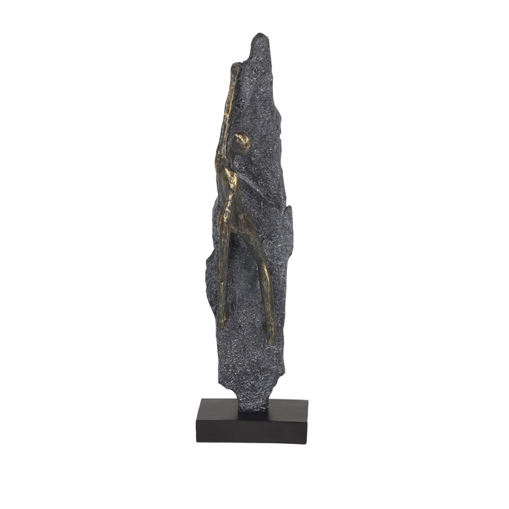 Rock Climber Figurine Scaling A Stone Wall Statue 6 X 5 19 Brown Industrial - Diamond Home USA