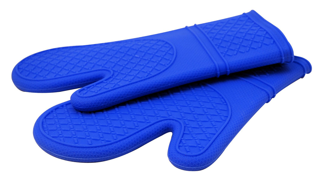 Kitchen Elements Ultra-flex Blue Silicone Padded Mitts 2-Pack Blue Diamond