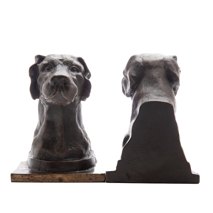Bronze Lab Iron Bookends 5x4.5x6 Finish Handmade - Diamond Home USA