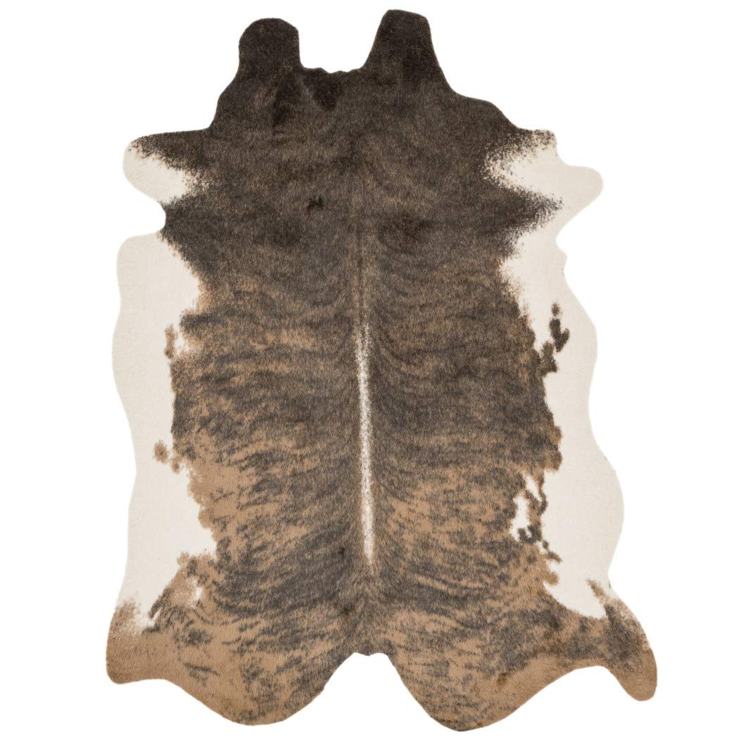 3'10"x5'ft Camel Beige Brown Animal Hide Faux Rawhide Area Rug Indoor - Diamond Home USA