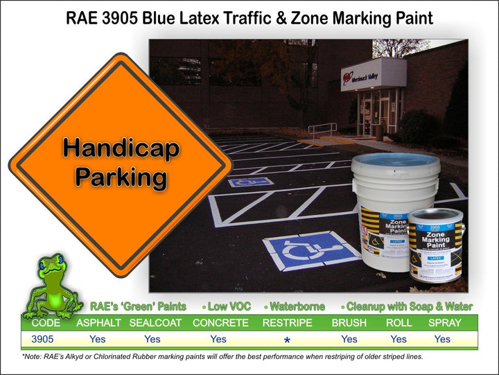 RAE 3905-01 Handicap Blue Latex Zone Marking Paint 1-Gallon
