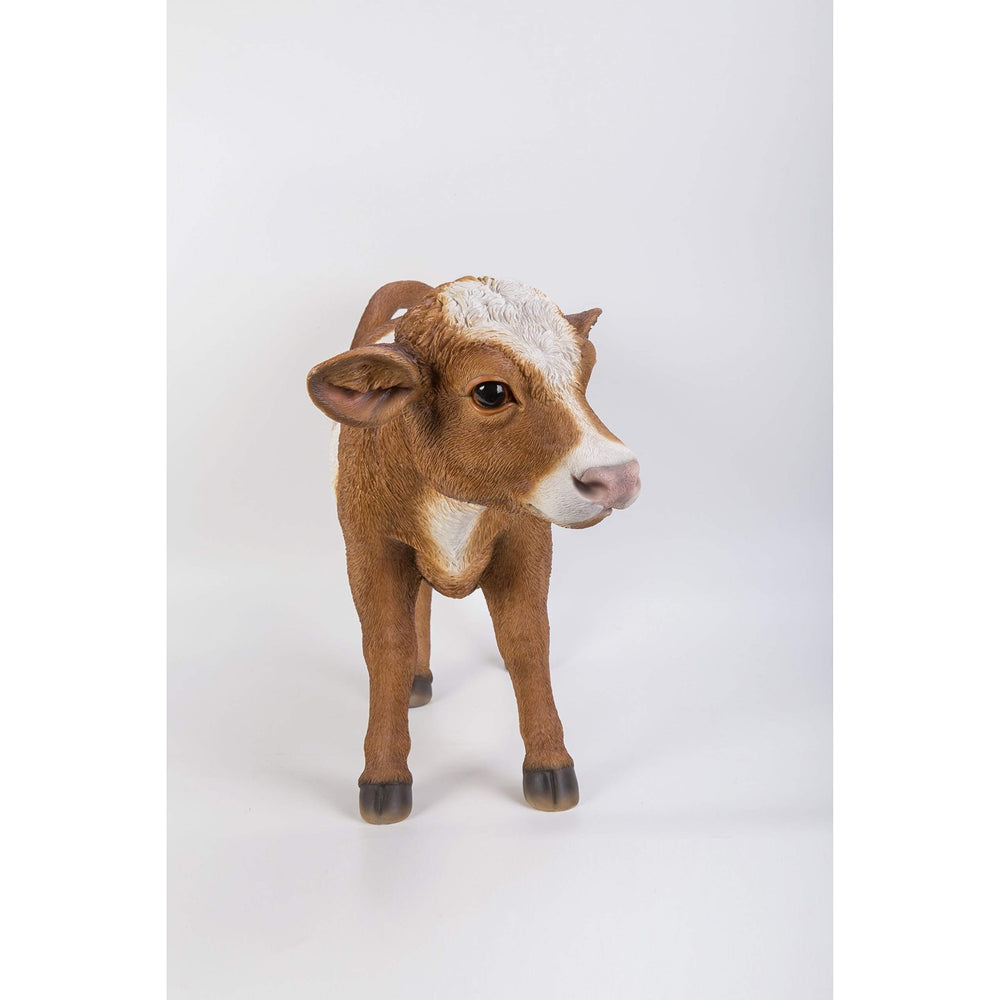 Brown Standing Cow Statue Polyresin - Diamond Home USA