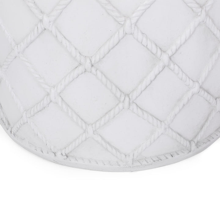 Tim Outdoor Lightweight Concrete Side Table White Modern Contemporary Round - Diamond Home USA