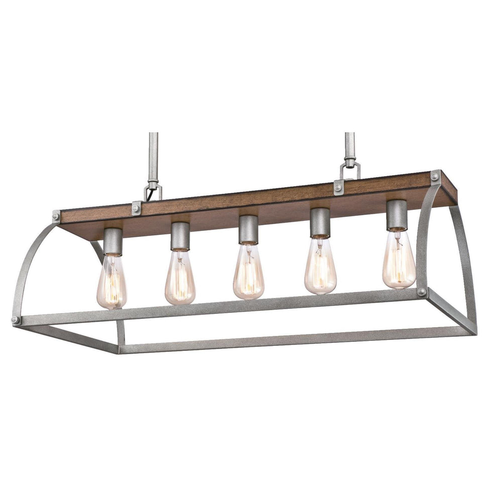 Westinghouse 6351700 Oak Lane Five-Light Indoor Chandelier Barnwood & Galvanized - Diamond Home USA