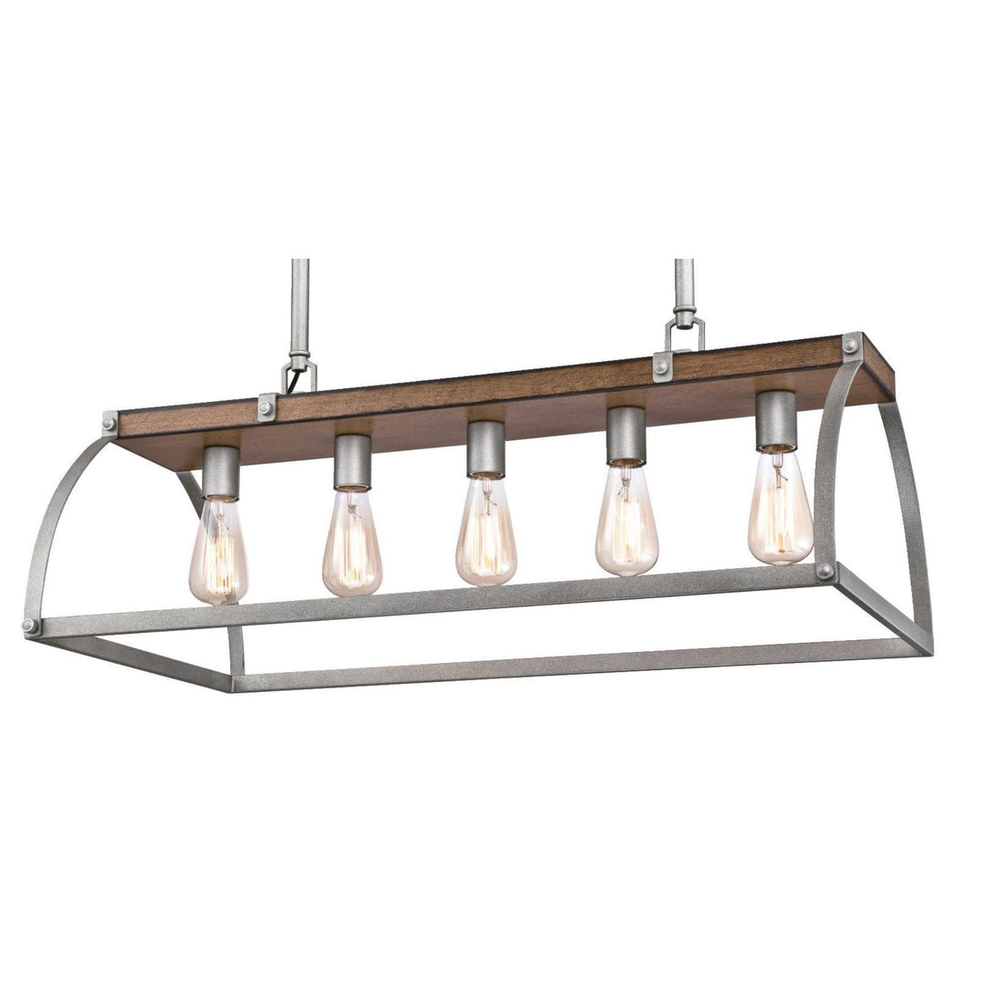 Westinghouse 6351700 Oak Lane Five-Light Indoor Chandelier Barnwood & Galvanized - Diamond Home USA