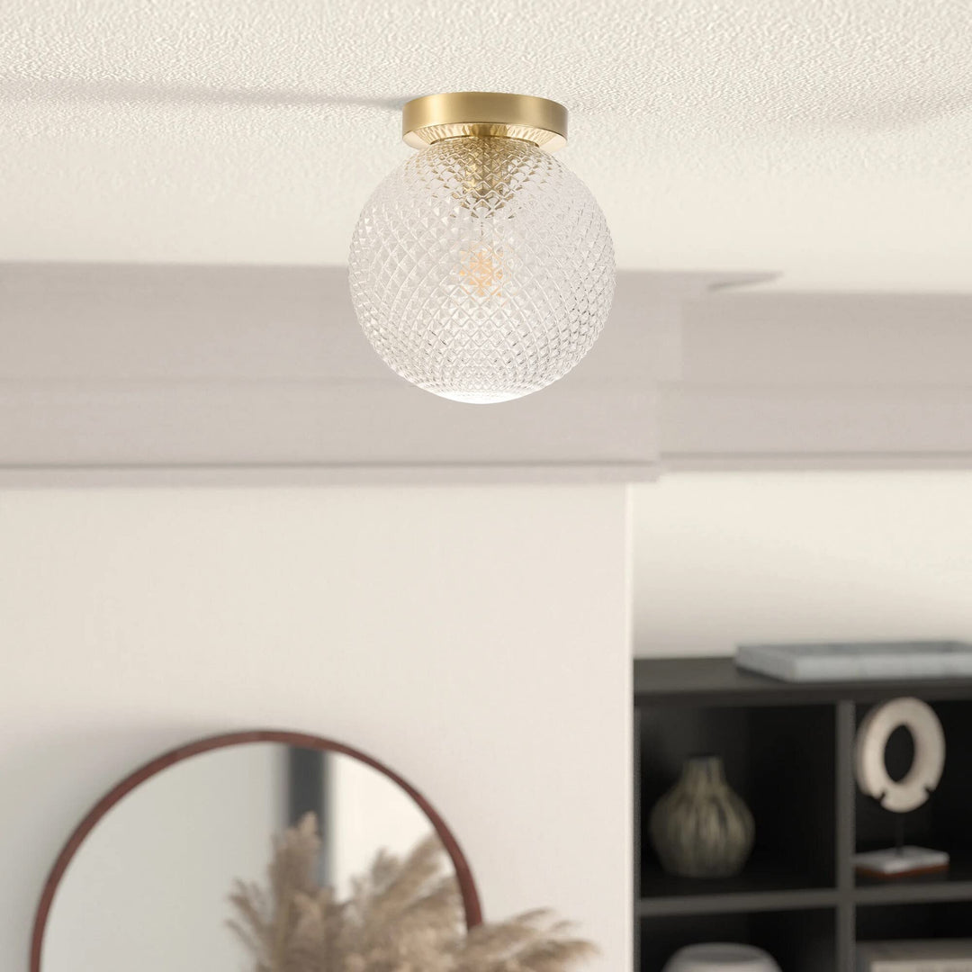 Dimmable Globe Ceiling Light Semi-flush Mount Acrylic Gold Mid-century Modern - Diamond Home USA