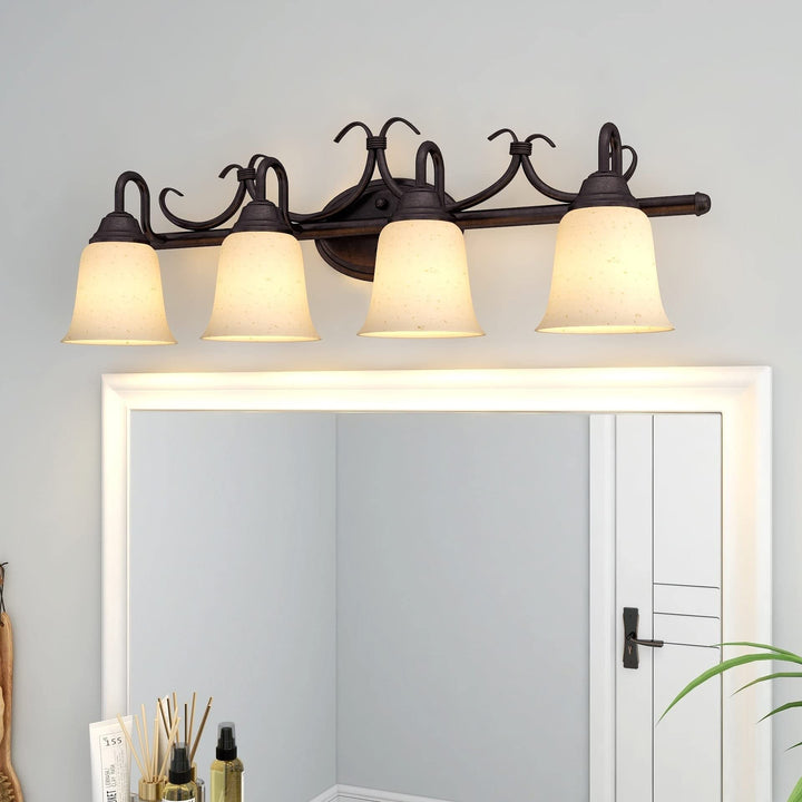 4-Light Vanity Light 31.89"x9.76"x8.35" Modern Contemporary Metal Bronze - Diamond Home USA