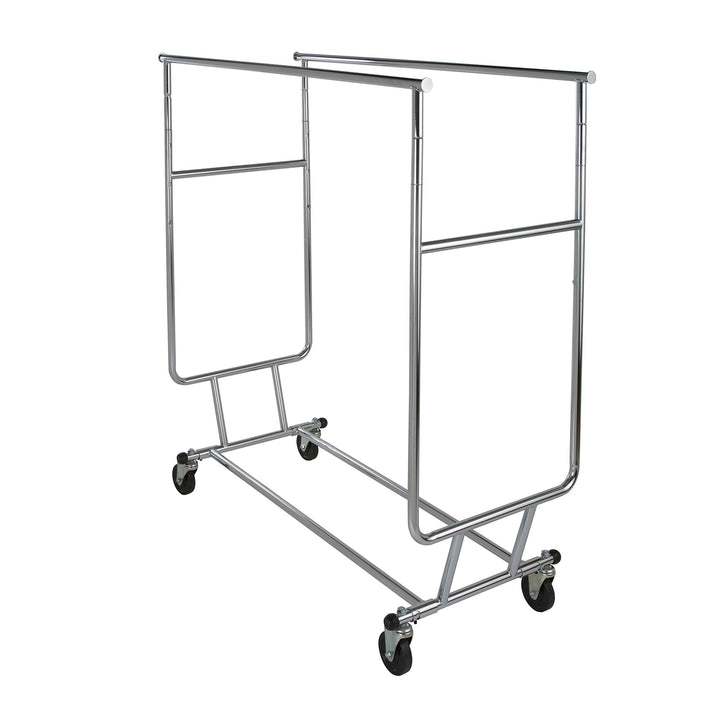 Econoco Double Hangrail Rolling Clothes ck- Heavy Duty Collapsible Clothing - Diamond Home USA