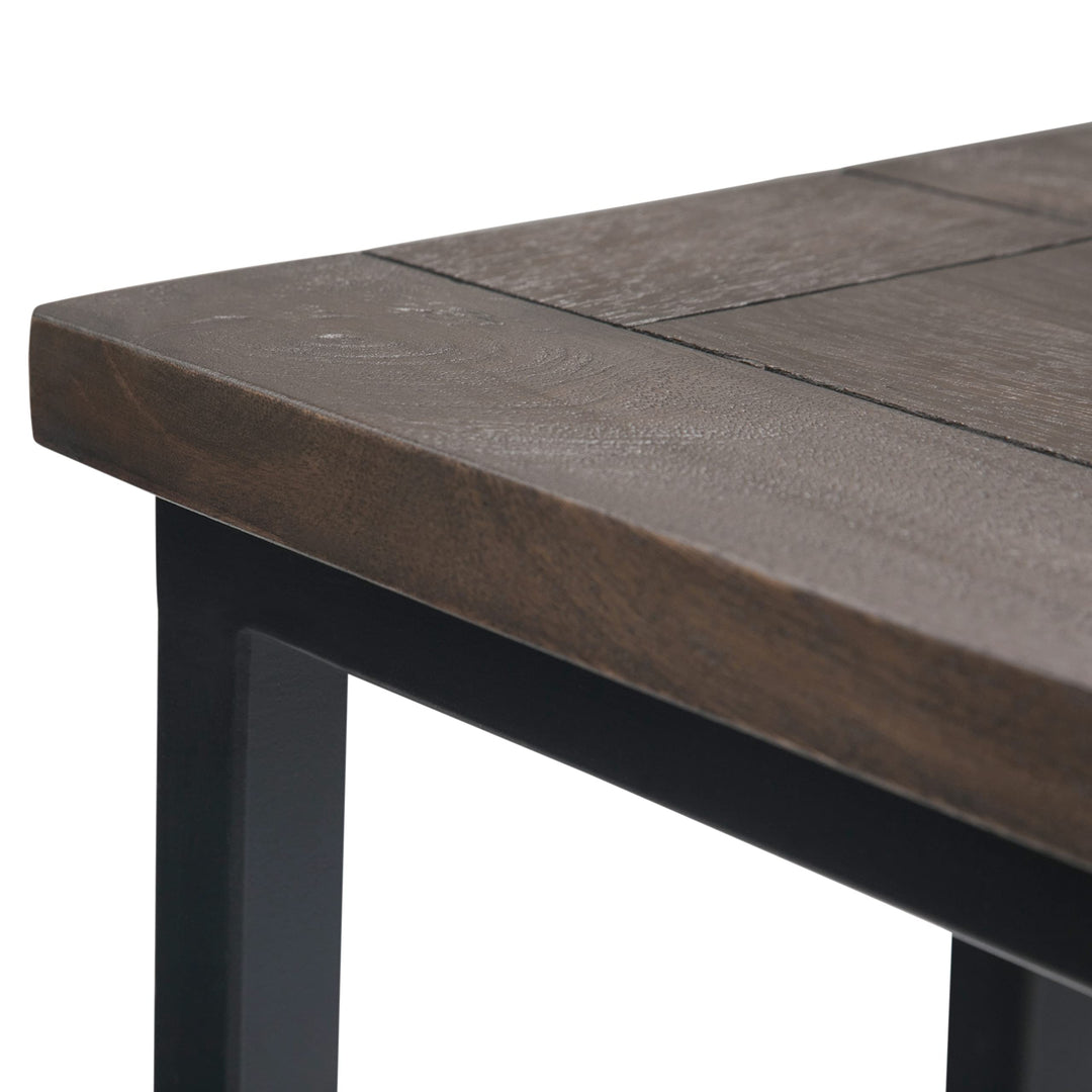 SIMPLIHOME Skyler SOLID MANGO WOOD and Metal 18 inch Wide Rectangle C Side Table