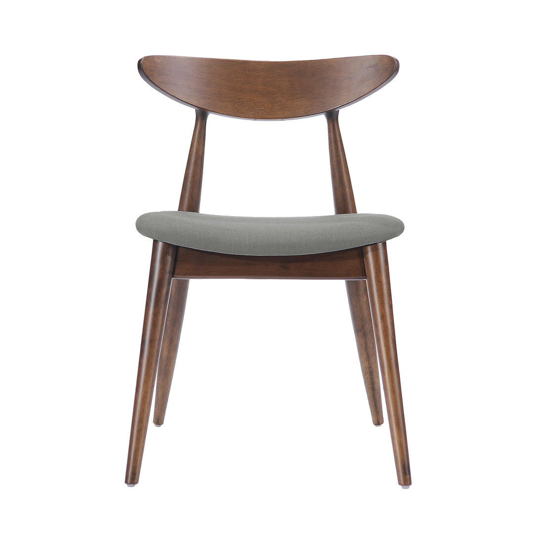 Christopher Knight Home Barron Fabric with Walnut Finish Dining Chairs 2-Pcs Set Walnut+Grey - Diamond Home USA