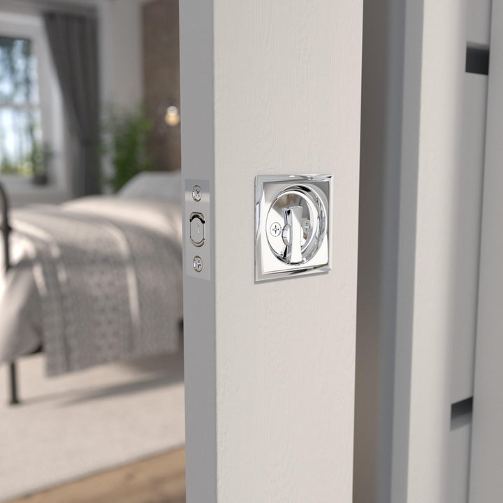 Richelieu Hardware 17SC42 Onward Square Pocket Door Privacy Pull Chrome - Diamond Home USA