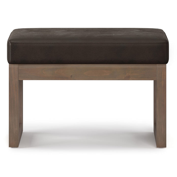 SIMPLIHOME Milltown 27 Inch Wide Contemporary Rectangle Footstool Ottoman Distressed