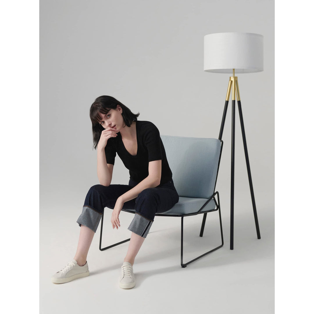 Led Floor Lamp Brass. Brass Mid-Century Modern Bulbs Included Energy Efficient - Diamond Home USA
