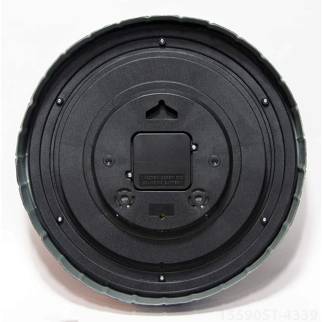 13" in/Outdoor Faux Slate Clock Multi Color Round Plastic - Diamond Home USA