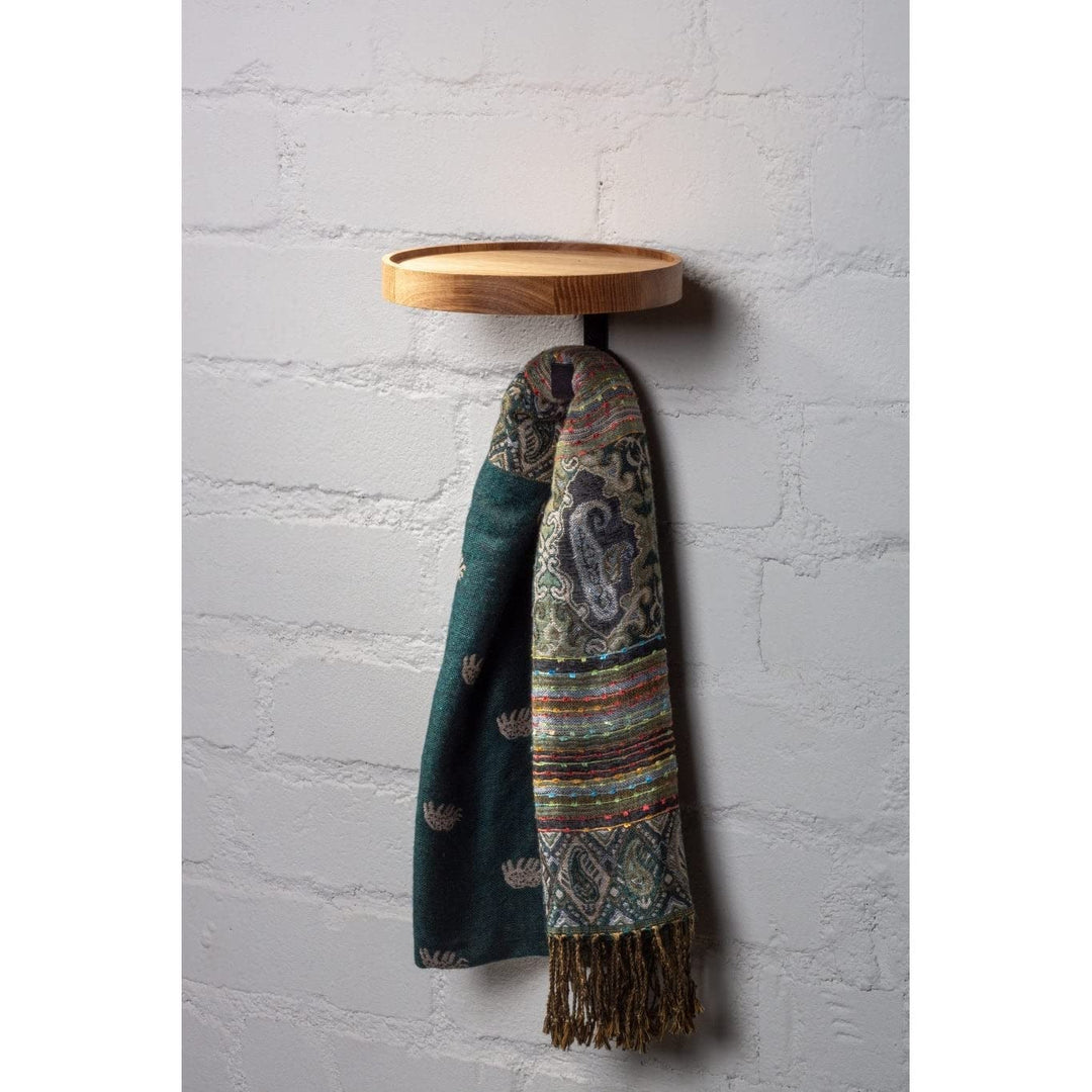 Solid Oak Coat Rack with 1 Hook Beige Modern Contemporary Finish - Diamond Home USA