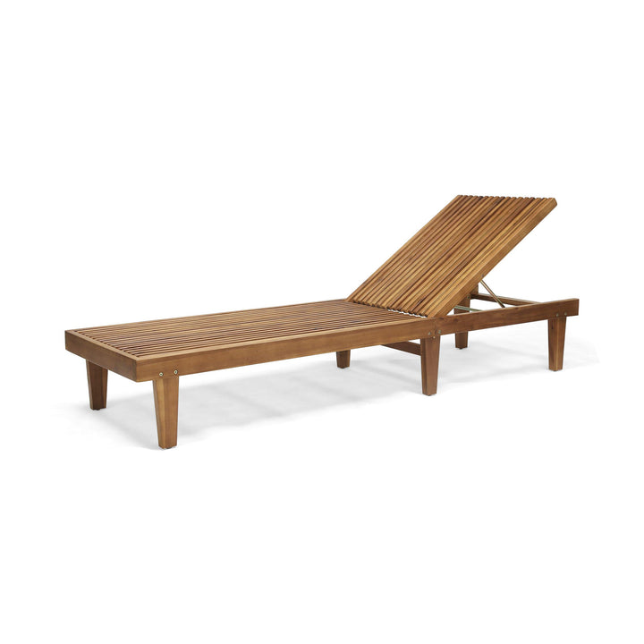 Christopher Knight Home Addisyn Outdoor Wooden Chaise Lounge Teak Finish