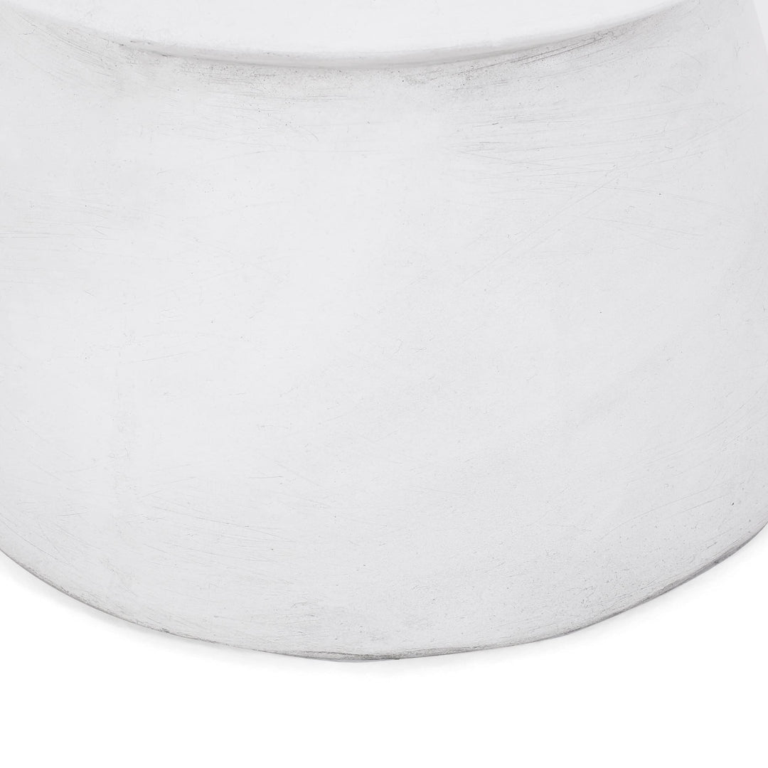 Outdoor Lightweight Concrete Side Table White Modern Contemporary Round - Diamond Home USA