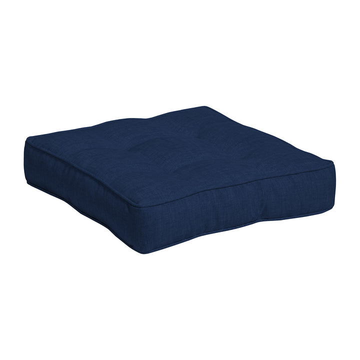 Arden Selections Outdoor Plush Classic Tufted Deep Seat Cushion 24 x 24 Water Sapphire Blue Leala