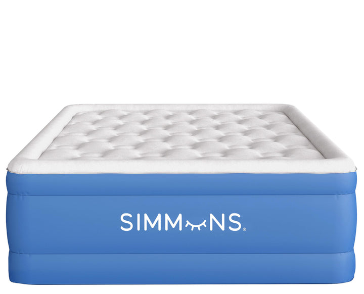 Simmons Rest Aire Mattress Air Bed with Side Built-in Pump and Soft Velveteen Queen