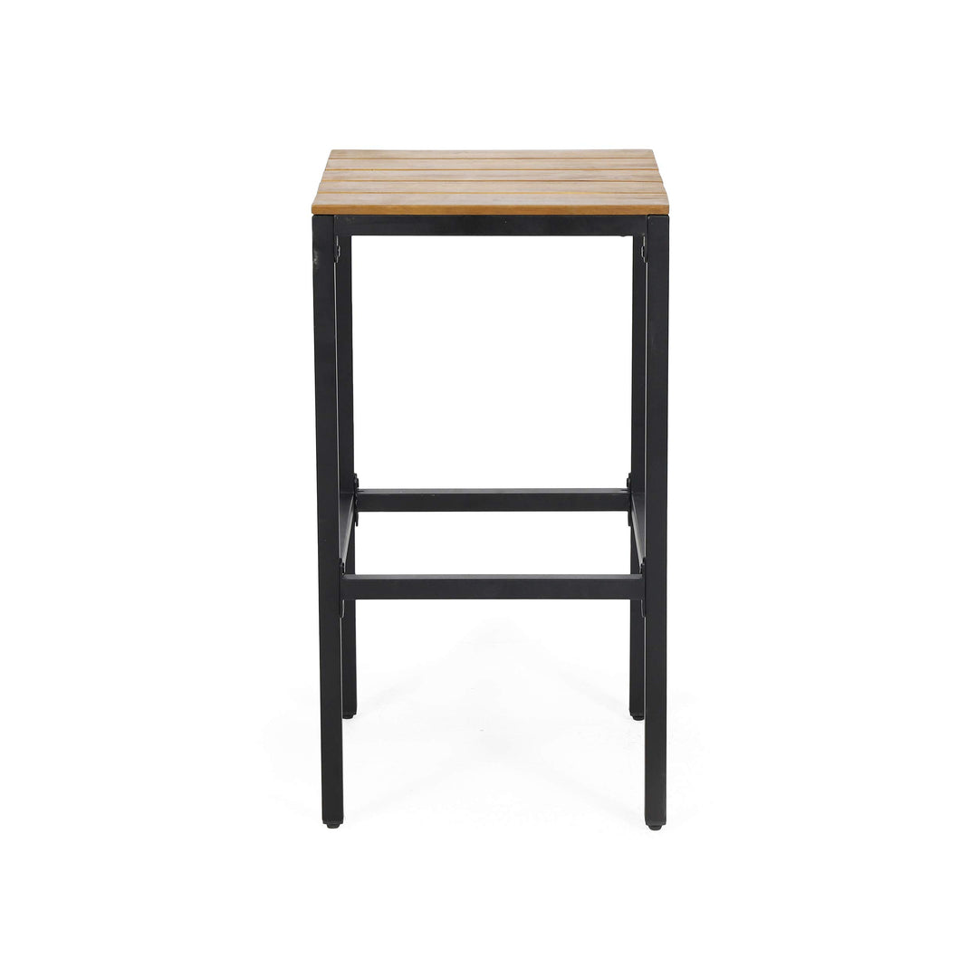 Christopher Knight Home Frieda Outdoor Modern Industrial Acacia Wood Bar Black + Teak + Black Metal - Diamond Home USA