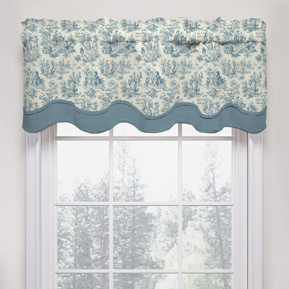 Waverly Charmed Life Classic French Country Rod Pocket Valance for Windows in Cornflower - Diamond Home USA