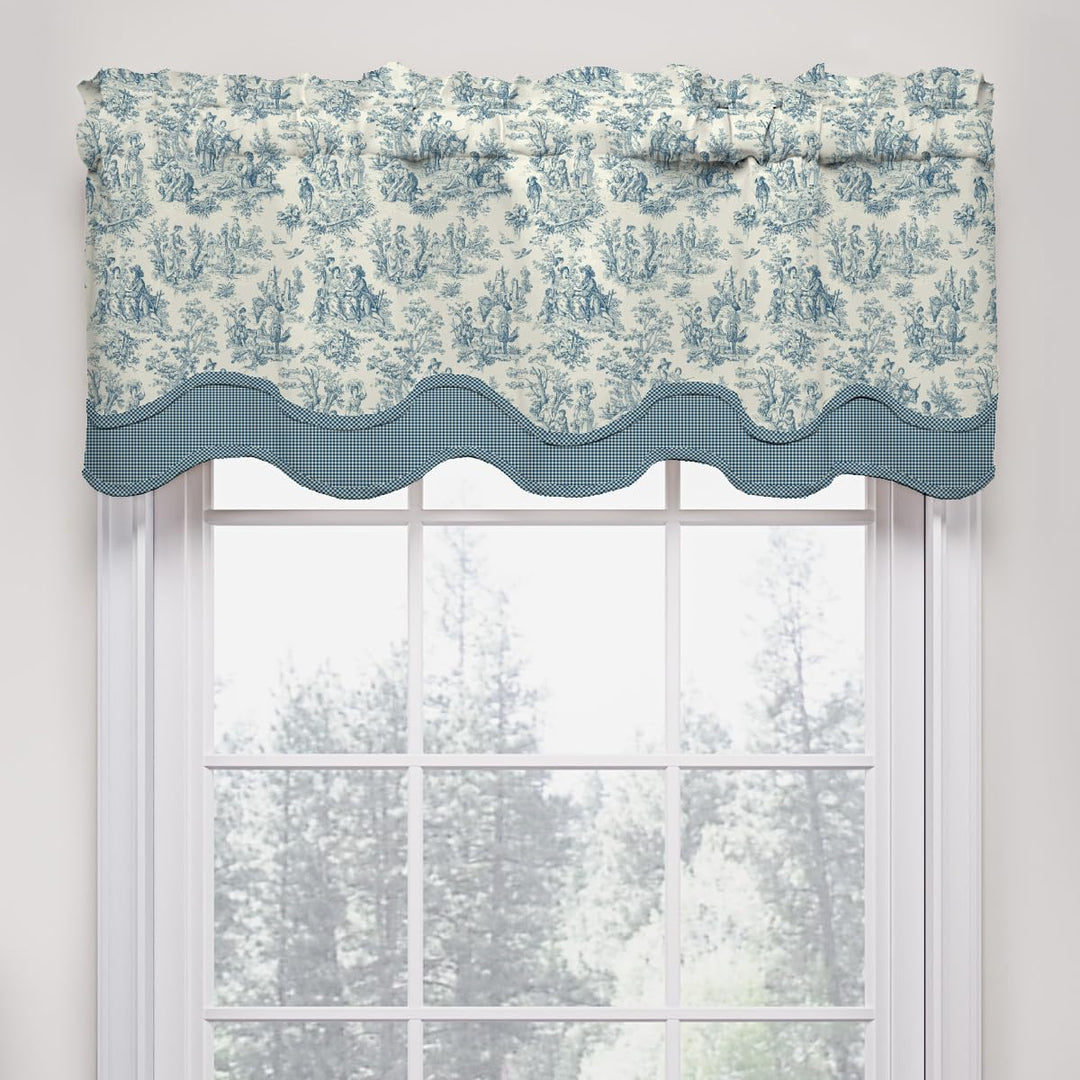 Waverly Charmed Life Classic French Country Rod Pocket Valance for Windows in Cornflower - Diamond Home USA