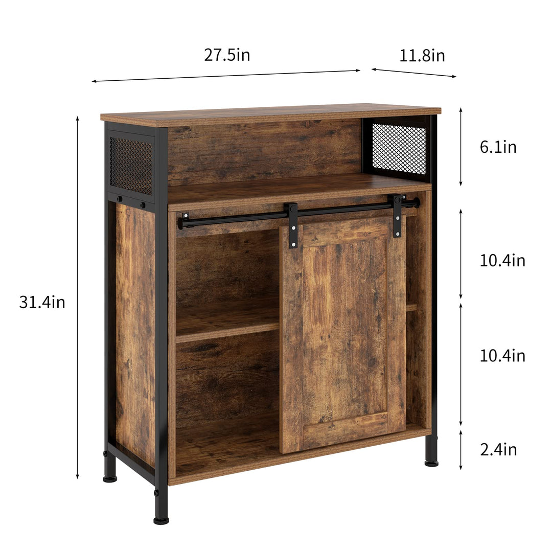soges Barn Door Storage Cabinet Farmhouse Storage Sideboard with Sliding Door - Diamond Home USA