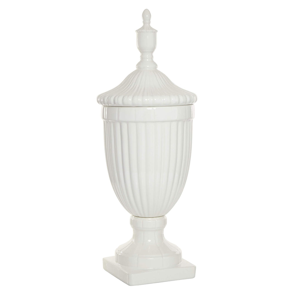 Updated Traditional White Ceramic 26-inches High X 10-inches Wide Gloss Urn - Diamond Home USA
