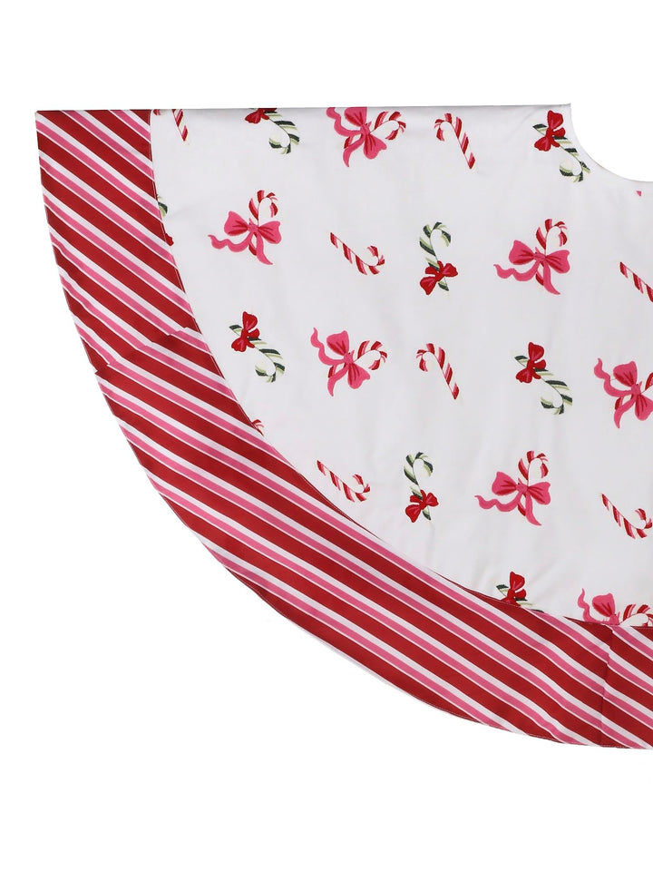 Regency International 54" Canvas Embrd Pastel Candy Cane Tree Skirt Polyester