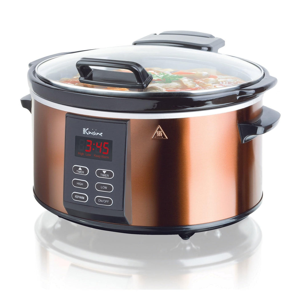 Electric Digital Slow Cooker 6.5qt Copper Auto Shut Off