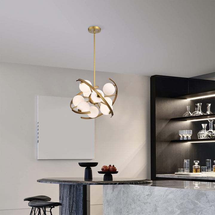 Warehouse of Tiffany's FD10030/9GC Melita 19 in. 9-Light Indoor Matte Gold - Diamond Home USA