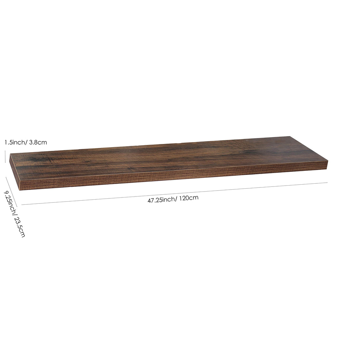 Set of 2 Modern and Contemporary Antique Walnut Floating Shelves 9.25'' X 47.2'' - Diamond Home USA