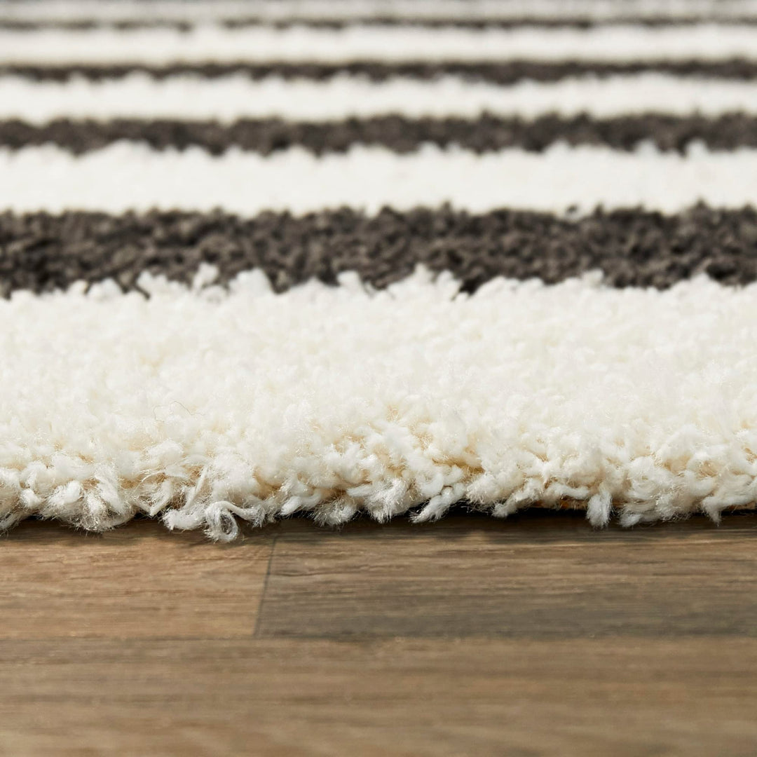 Balta Rugs Abbott Striped Area Rug 5'3" x 7' - Charcoal - Diamond Home USA