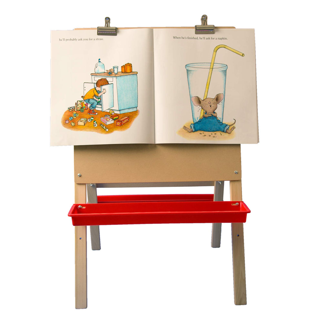 Flipside Products 40" x 24" Child Dry Erase Preschool Easel w/ Clips For Hanging - Diamond Home USA