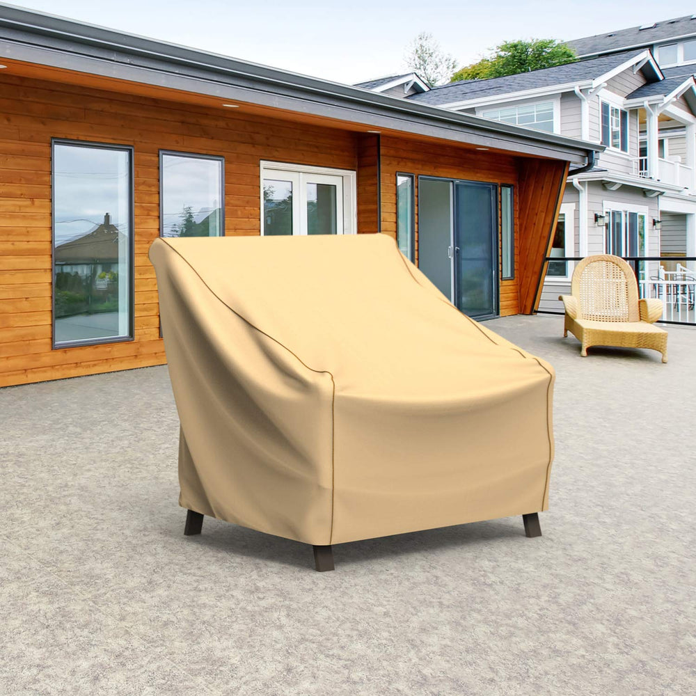 Budge NeverWet Savanna Patio Chair Cover Tan Extra-Large - Diamond Home USA